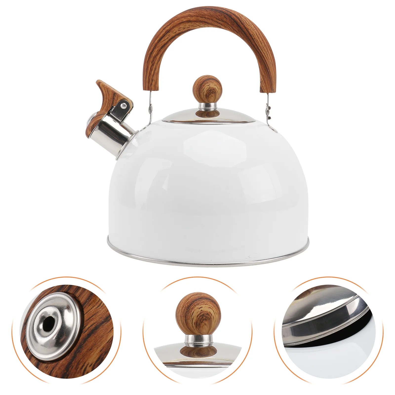 

Kettle Tea Pot Stove Whistlingstovetop Gas Camping Water Metal Handheld Whistlestainlesscoffee Steel Household Classic Camp