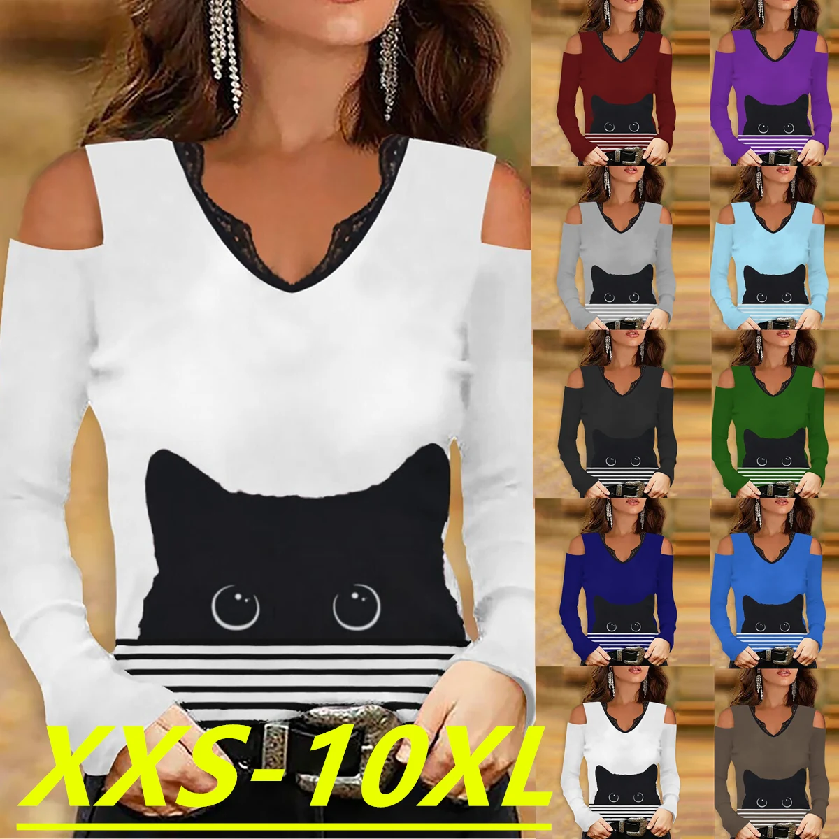 

Женский топ со змеиным принтом, V-образным вырезом и длинным рукавом