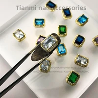 5pcslot zircon retro germ charm for nail 3d diy designer jewels accessories bluepurple for naiart decorate garniture decors