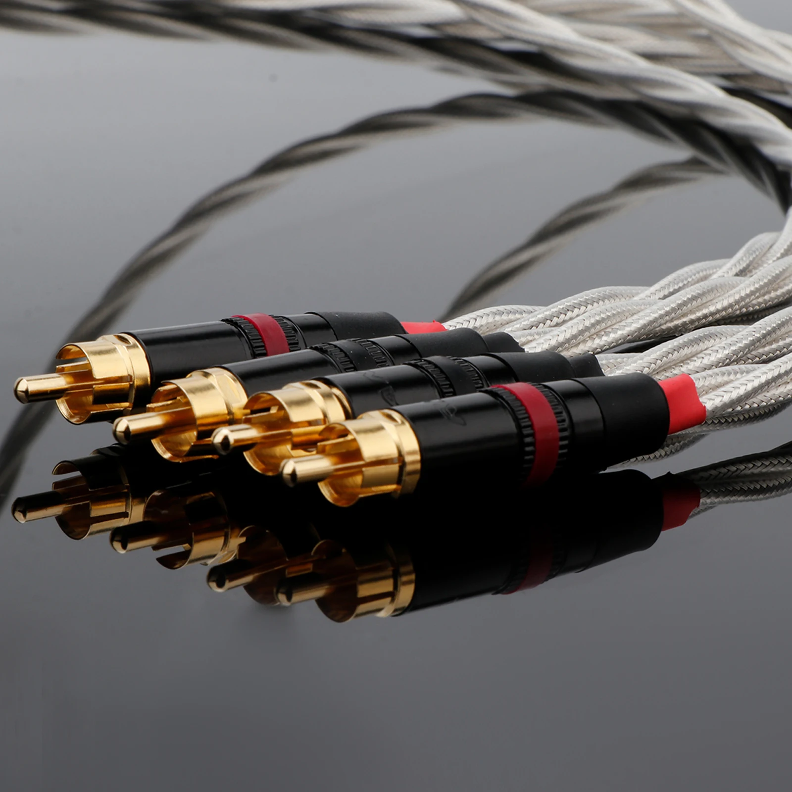 Фото Preffair 6N OCC Кристалл Медь 3-слойный плетеный медный кабель RCA Позолоченная пластина Hi-Fi аудиосигнальная линия для усилителя CD-плеера №4