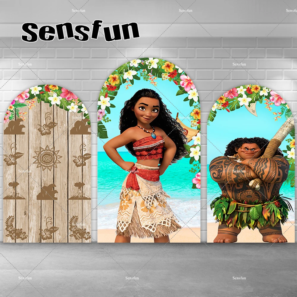 Тропический цветочный пляжный летний фон для фотосъемки с изображением Моаны