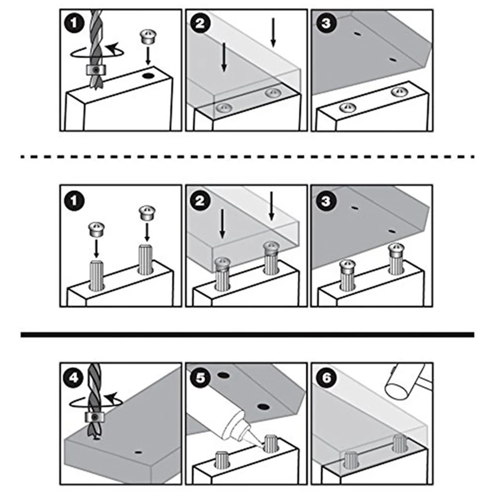 

4pcs Center Point 6mm 8mm 10mm 12mm Locating Pins Fasteners Wood Timber Marker Hole Tenon Center Set For Soft Hard Wood