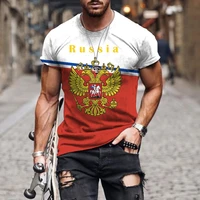 new summer retro 3d printing men t shirt russian national emblem o neck casual short sleeve harajuku trend oversized t shirt