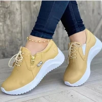 women casual shoes new fashion wedge flat shoes zipper lace up comfortable ladies sneakers female vulcanized shoes zapados mujer