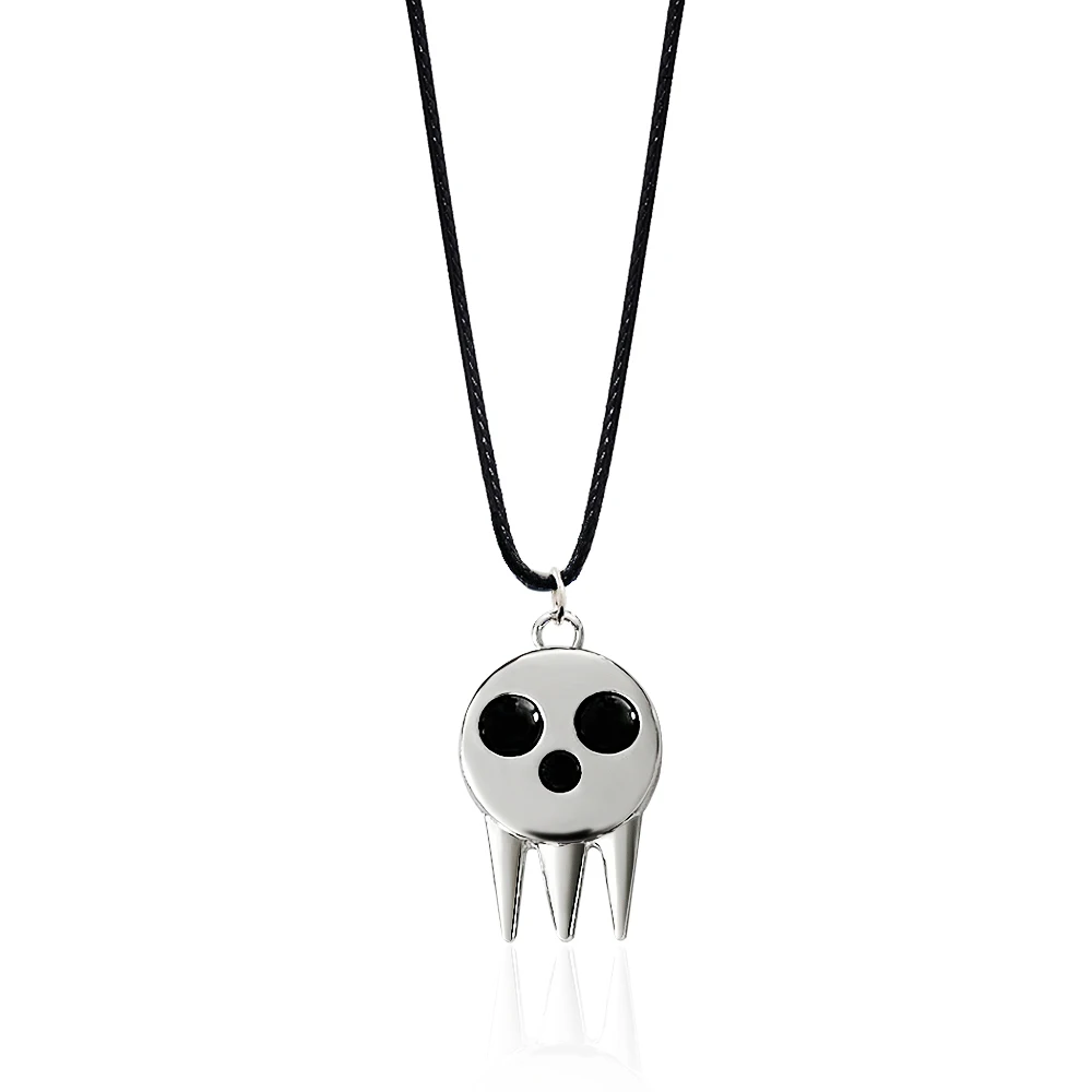 

Anime Soul Eater Necklace Death Pendant Rope Chain Necklace for Women Men Cosplay Gothic Skull Skeleton Jewelry Accessories