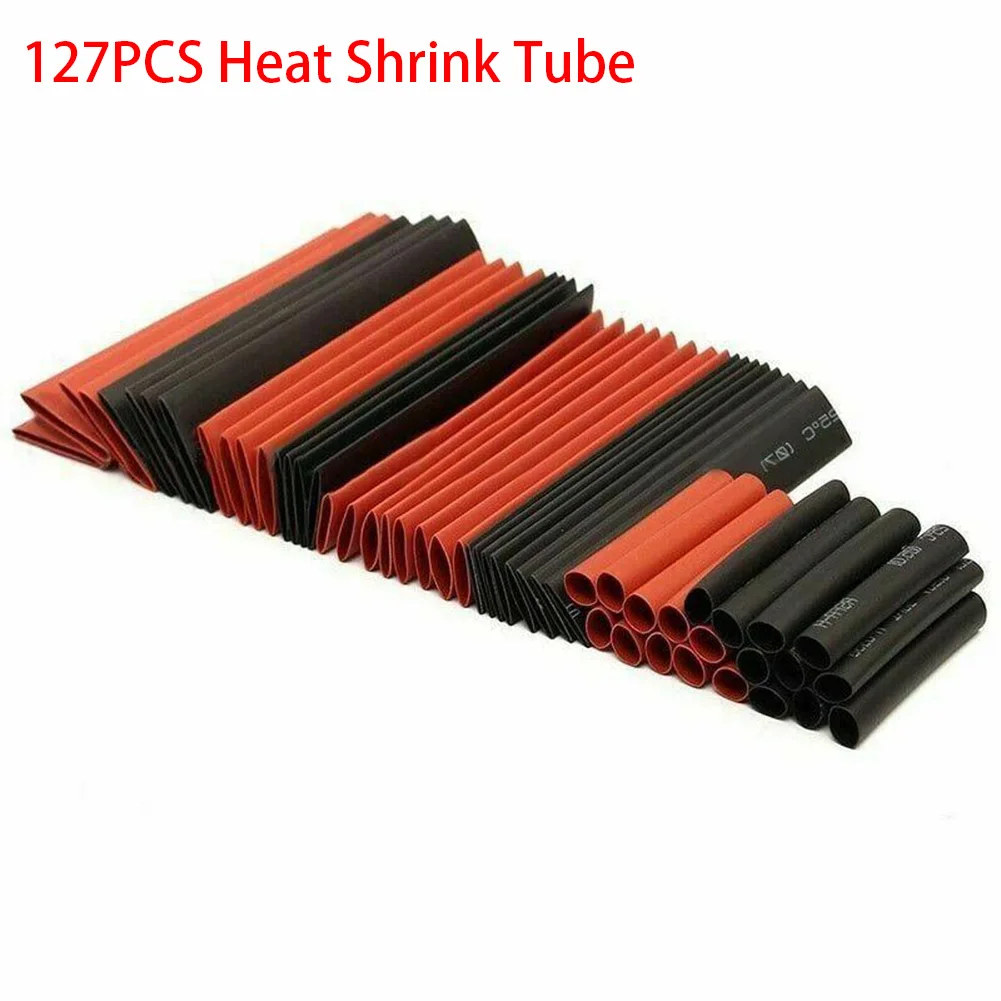 Фото Термоусадочные трубки для кабеля, 127 шт., 7 размеров, с ножницами, для электропроводки №2
