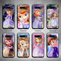 sofia the first phone case tempered glass for samsung s20 plus s7 s8 s9 s10 note 8 9 10 plus