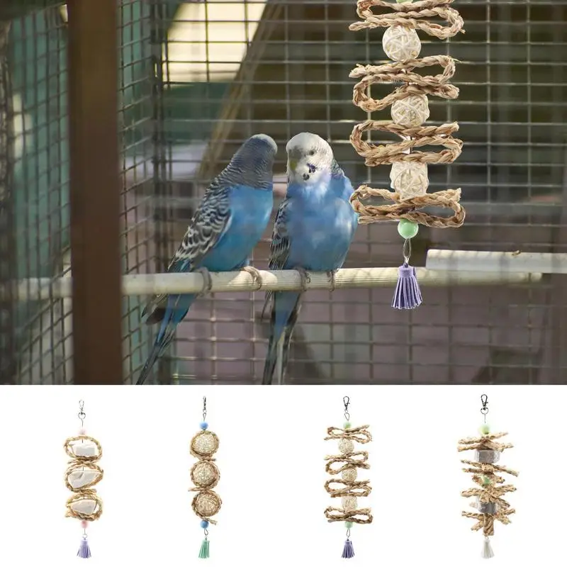 

Parrot Toy Parakeets Cage Bite Toys For Small Medium Cockatoos African Grey Macaw Love Birds Toy Natural Biting And Chewing Toy