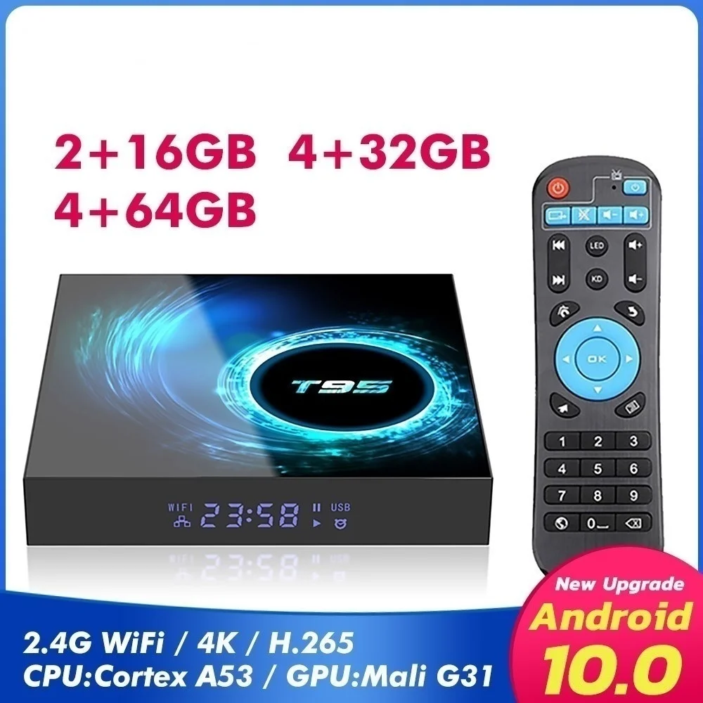 

T95 Smart TV Box Andriod 10 Allwinner H616 Quad Core Smart TV Box android TV Set Top Box Media Player pk x96 mini hk1 Genuine