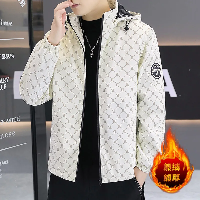 Мужская Утепленная флисовая куртка с капюшоном водонепроницаемая теплая