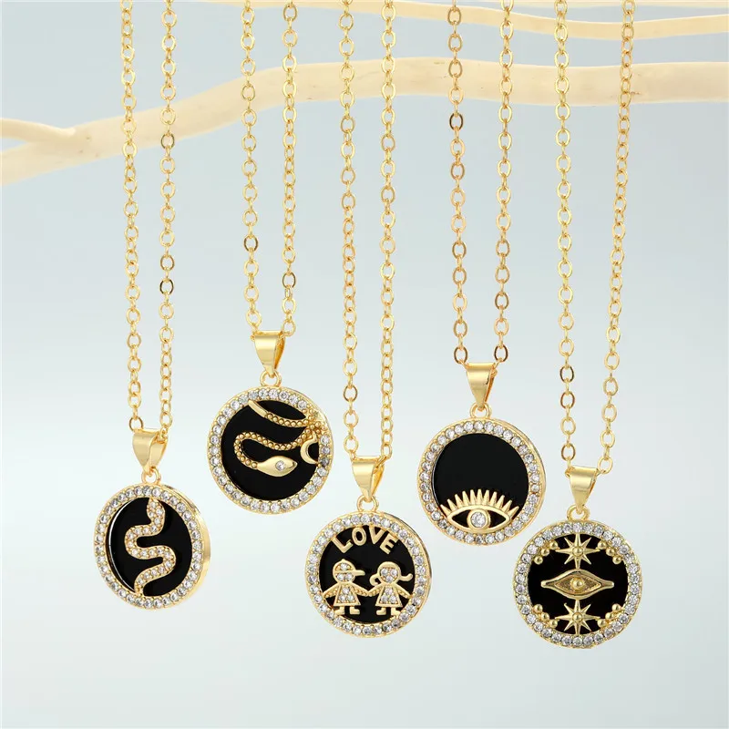 Цепочка с подвеской в виде Луны для мужчин и женщин ожерелье золотого цвета