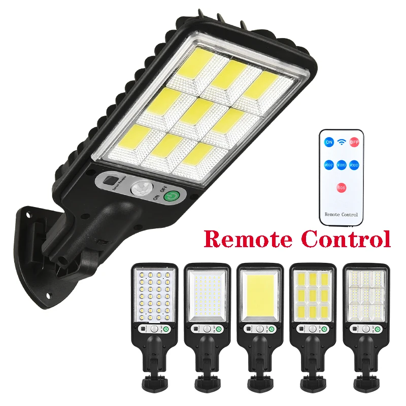 

LED Solar Street Light COB+SMD Outdoor Solar Lamp With Remote Control Waterproof Motion Sensor For Garden Patio Street Lighting