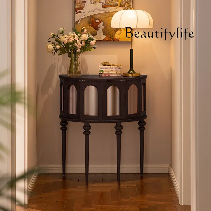 Французский полукруглый входной шкаф в стиле ретро для гостиной на стену