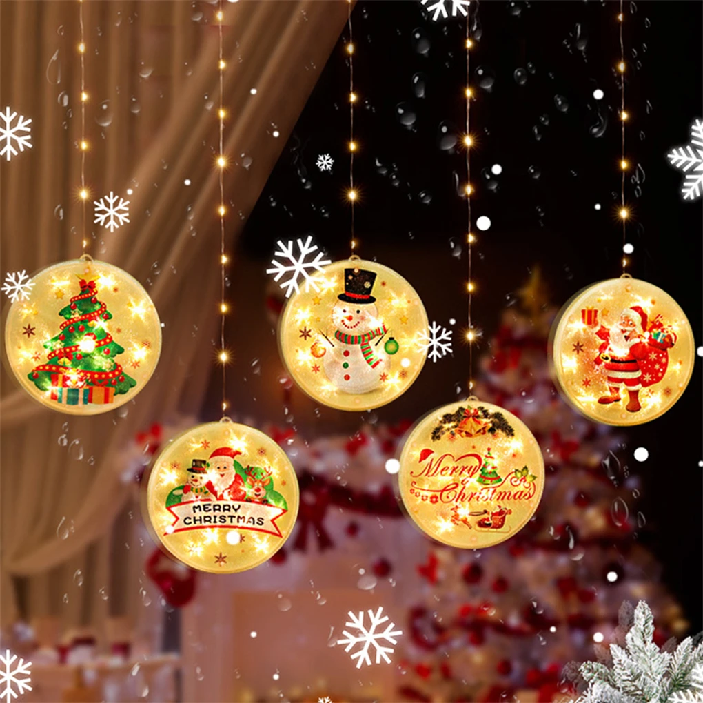 

Christmas Lights String LED Decorative Hanging Lamp 5-Cavity Lighting Decoration for Indoor Outdoor Window