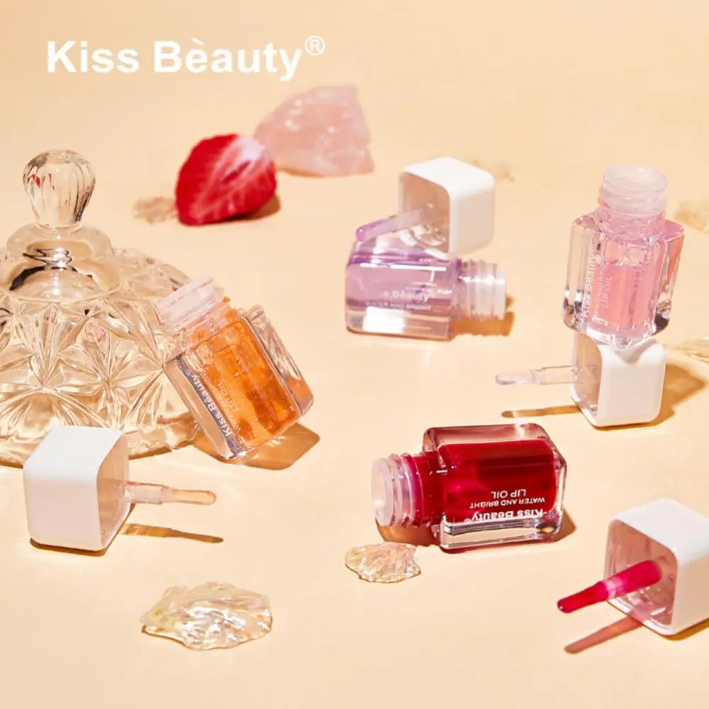 

Crystal Transparent Lip Oil Fruit Lip Gloss Moisturizing Reducing Lip Lines Nourishes Lips Shimmer Sequins Lip Cosmetics Makeup
