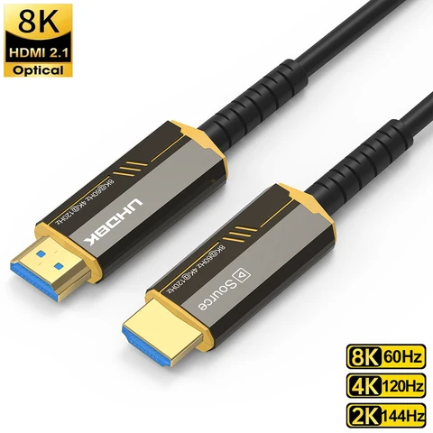 8K HDMI 2,1 кабель из оптического волокна 8K 60 Гц HDMI 2,1 кабель 4K 120 Гц 48 Гбит/с 10 м/15 м HDMI 2,1-совместимый HDCP 2,3 eARC HDR HDTV PS5