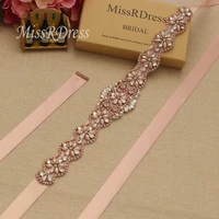 missrdress pearls wedding belt simple crystal bridal sash rose gold rhinestones bridal belt for wedding evening dresses jk806