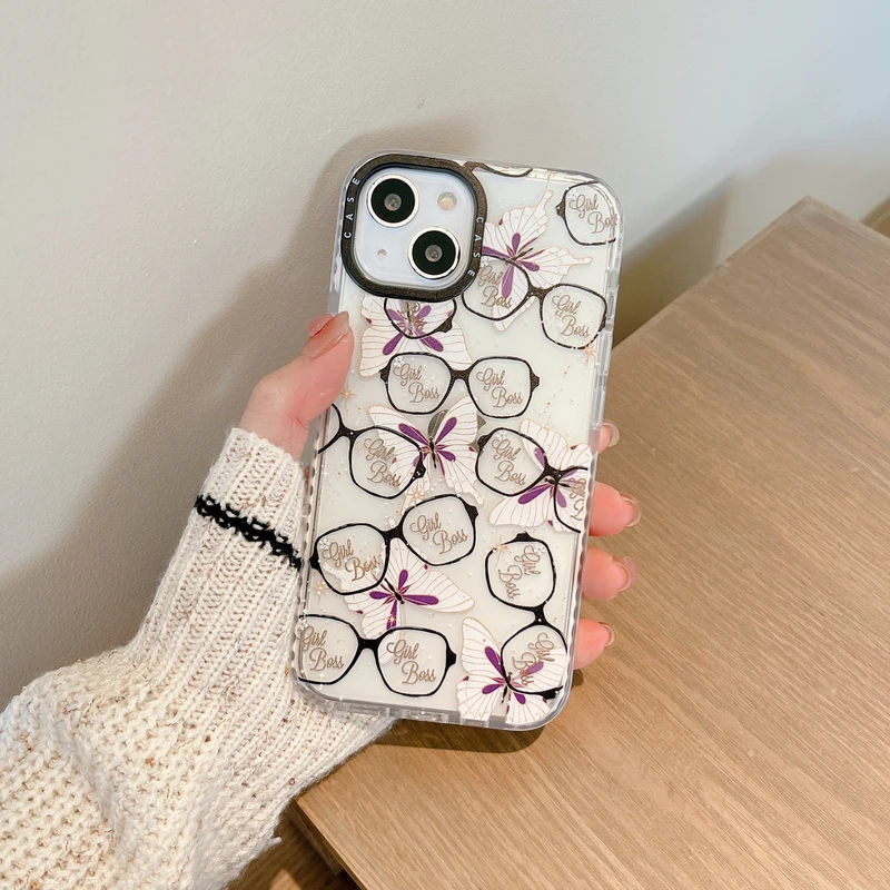 

Милый Элегантный Прозрачный чехол с надписью бабочки для iPhone 13 12 11 Pro Xs Max Xr X 7 8 Puls SE 2 противоударный мягкий чехол