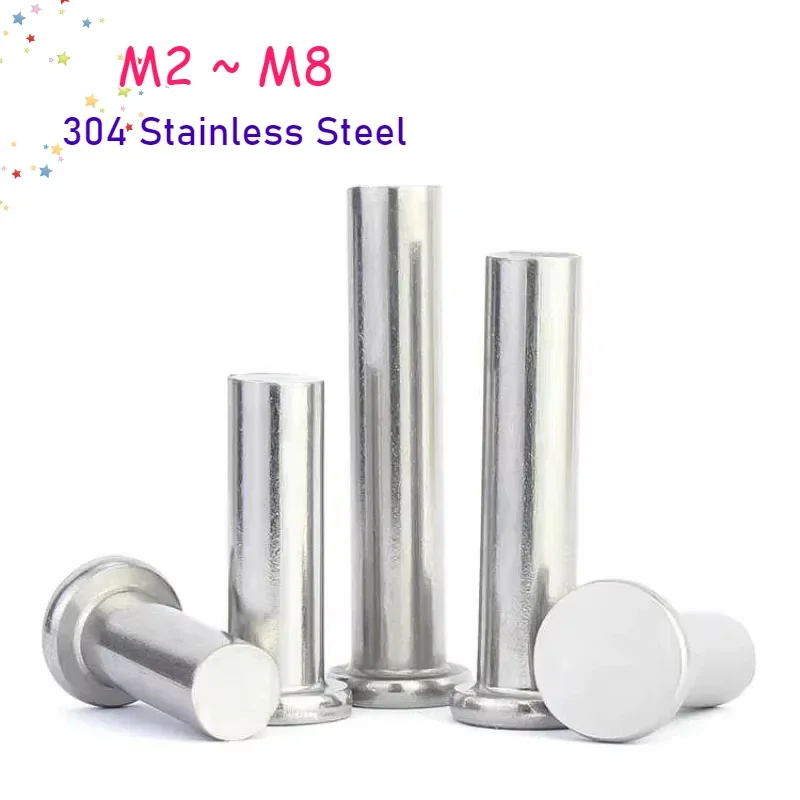 

M2 M2.5 M3 M4 M5 M6 M8 Нержавеющая сталь 304, круглая плоская головка, твердая ударная заклепка, самозатыкающаяся заклепка с плоской головкой
