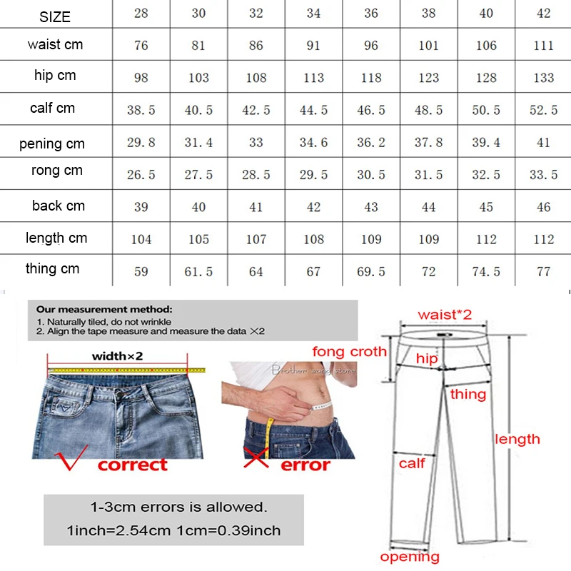 Large Size Perforated Straight Denim Jeans Hole Washing Designer Trousers Tie Blue New Style Winter Pants 2023 Free Shipping