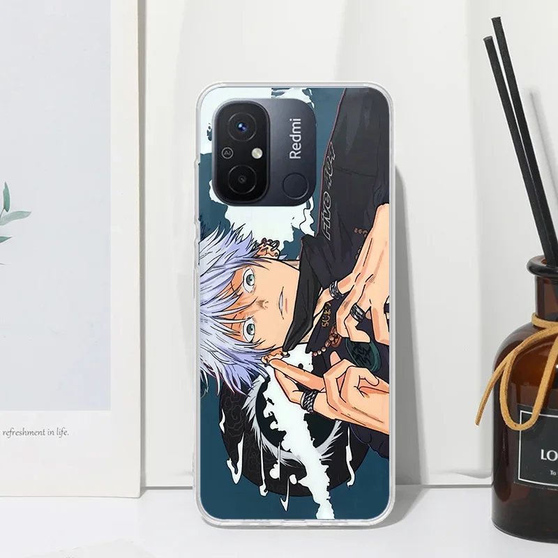 Японский чехол для телефона аниме Jujusu-Kaisen Xiaomi Redmi 12C 12 10C 10A 10 9C 9A 9T 9 8A 8 7A 7 6A 6 Pro K70 K40 K20