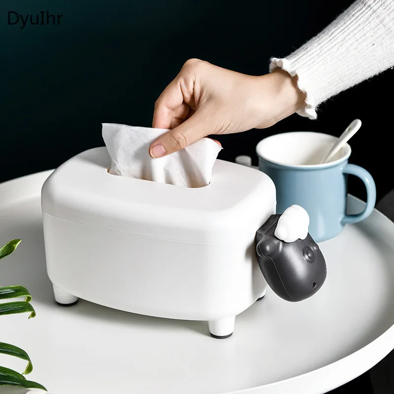 

DyuIhr creative abstract animal tissue box multifunctional mobile phone holder home decoration living room pumping paper box
