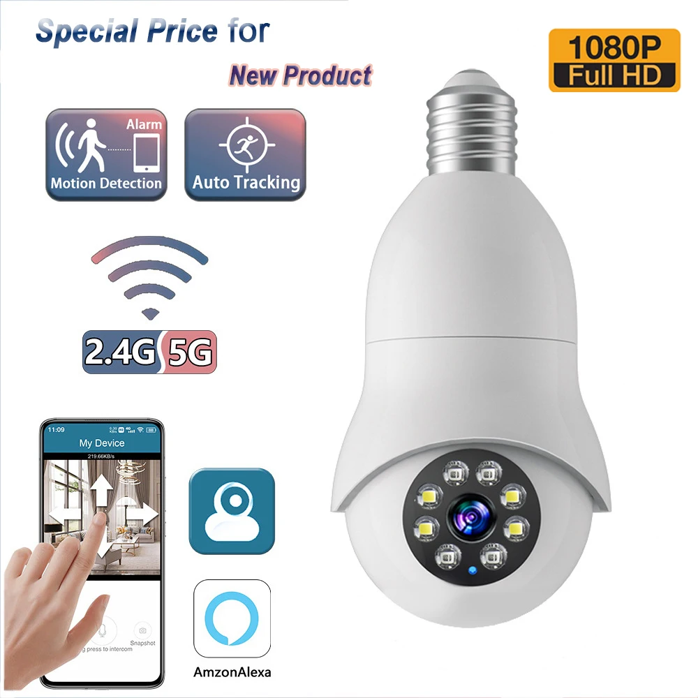

Камера видеонаблюдения с Wi-Fi, E27, 1080P, два диапазона
