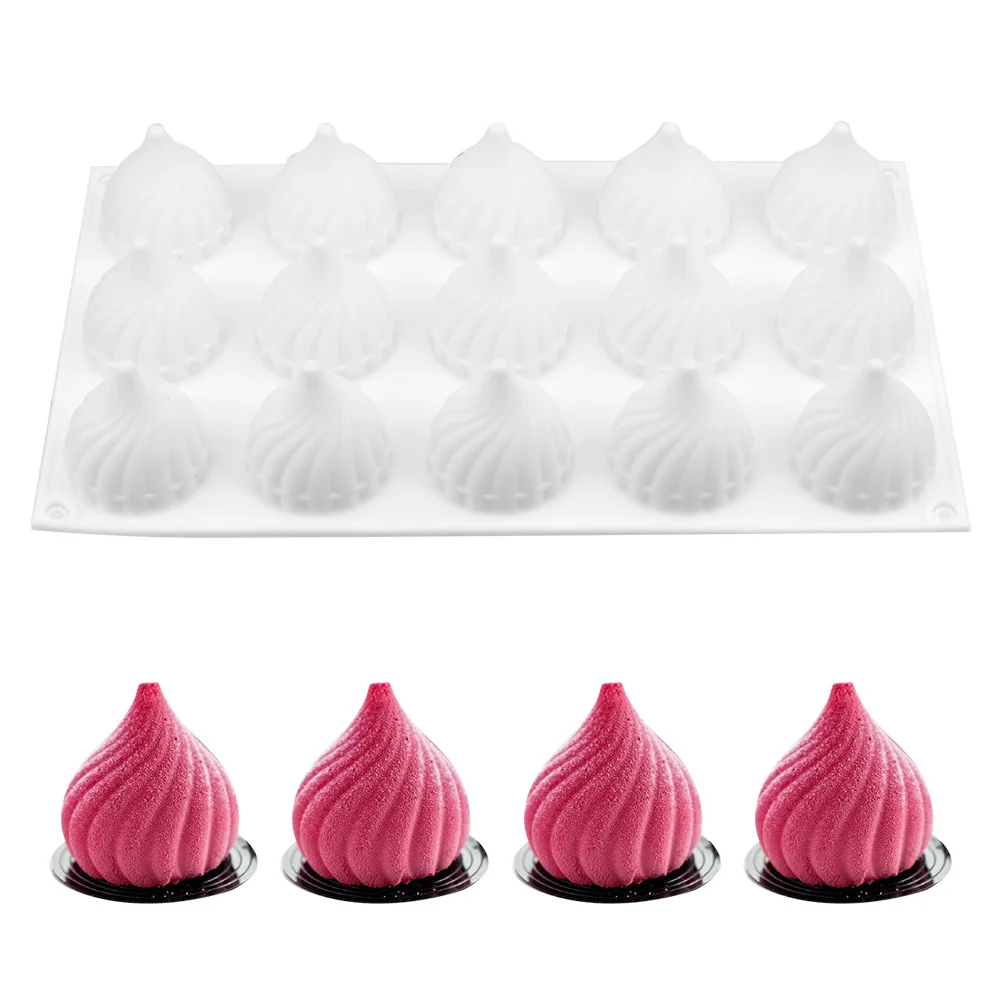 

Silicone Cake Mold Cake Decorating Tools 15 Cavity Non-Stick DIY Buns-Shaped Dessert Pastry Molds Dessert Mousse Bakeware