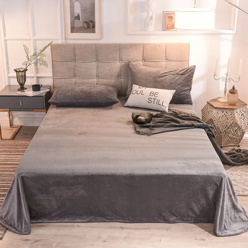 

1Pc Flannel Fitted Sheet Warm Velvet Mattress Cover with Elastic Rubber Band Fleece Bed Sheet BedClothes Bedspread Blanket