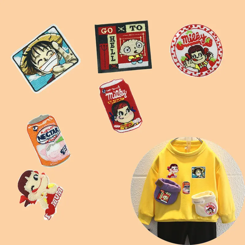 

Iron on Patches New Children's Cute Cartoon Embroidery Patch Patches for Clothing Stickers for Pants Flag Backpack Stickers