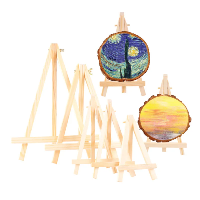

1/5pcs Natural Wood Mini Easel Frame Tripod Display Meeting Wedding Table Name Card Stand Display Holder Children Painting Craft