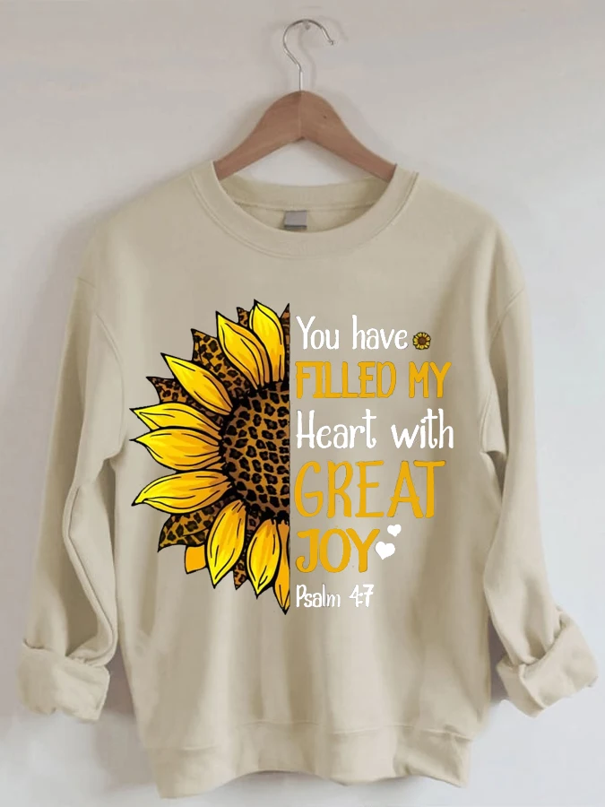 

Psalm 4:7 You Have Filled My Heart With Great Joy Crew Neck Sweatshirt