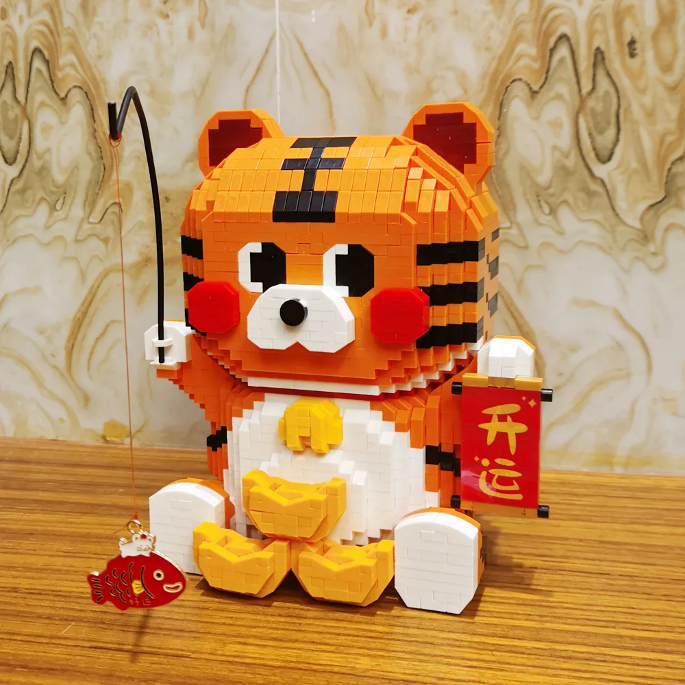 

2022 г., тигр, 1924 деталей, строительные блоки, креативные строительные блоки, строительные фигурки, игрушки для детей, домашний декор, подарок н...