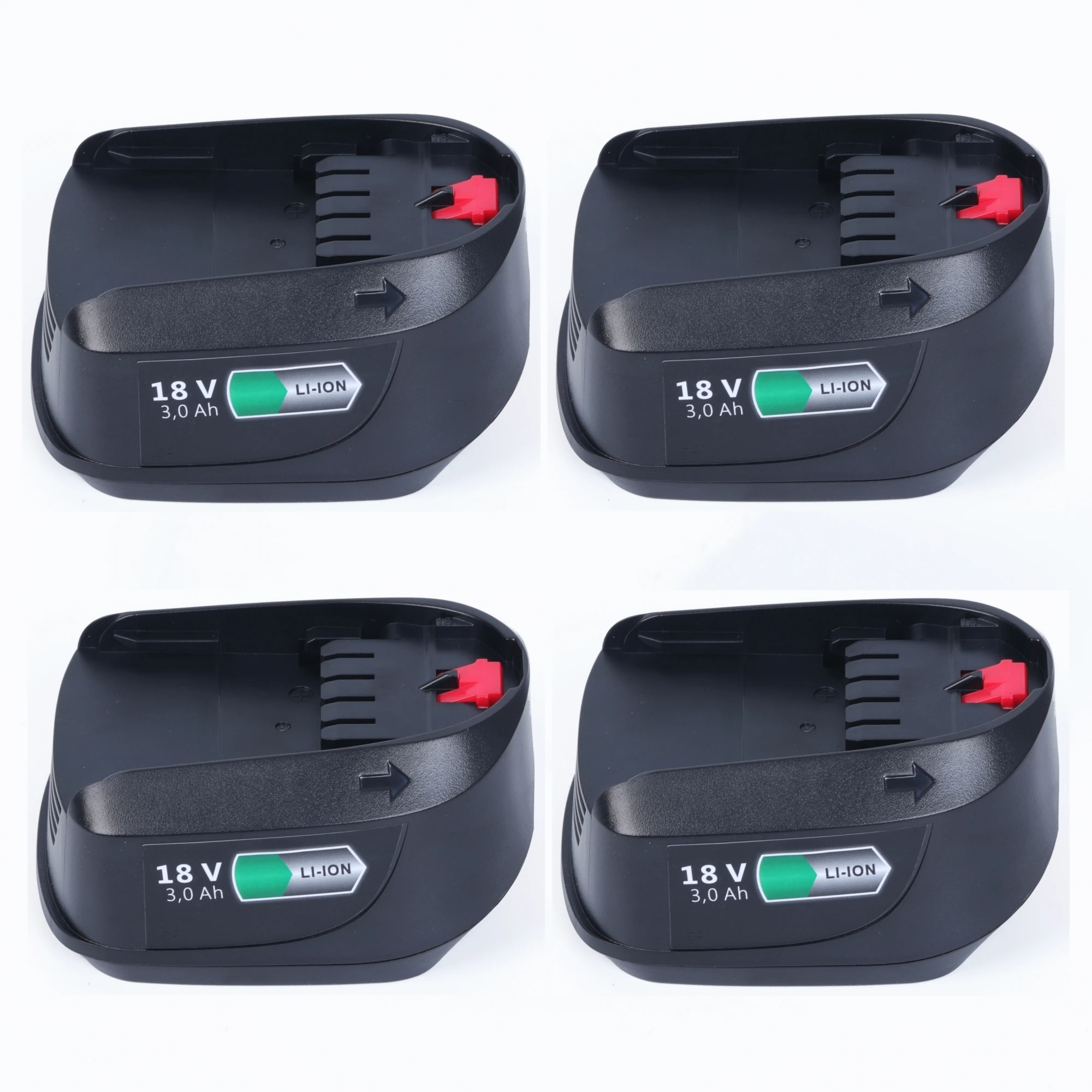 

New 4Packs 18V 3.0Ah Lithium-Ion Battery Pack Akku for Green Bosch Home and Garden 18V System Bosch Unlimited Vacuum Cleaners