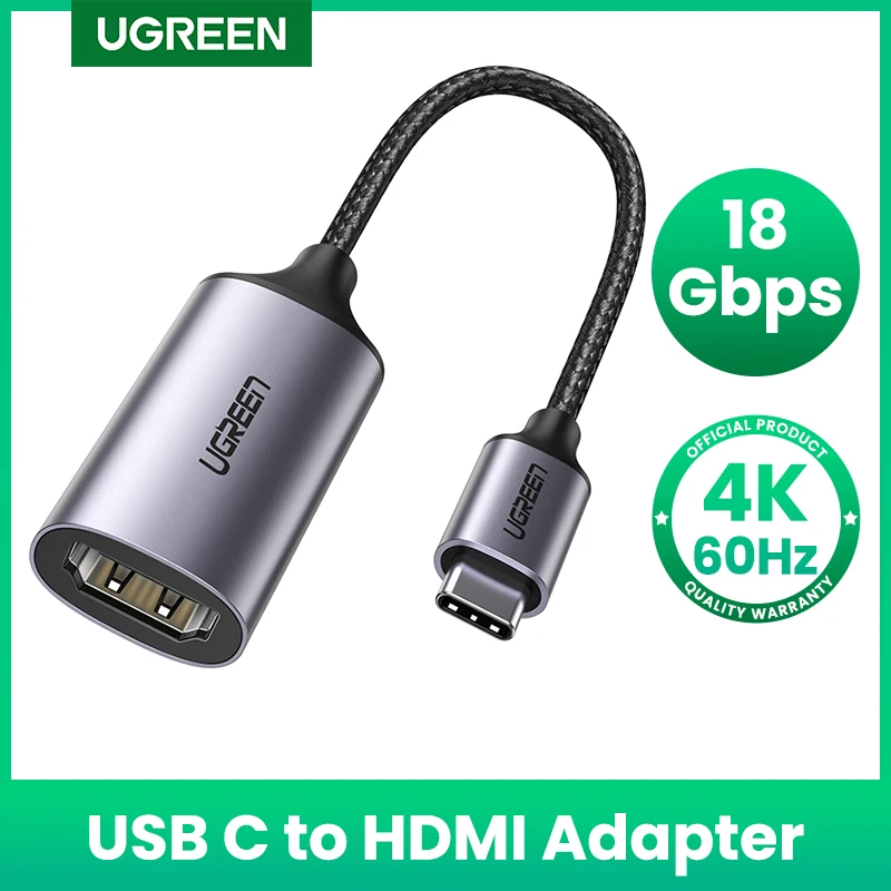 Фото Кабель UGREEN Type C-HDMI 4K USB C HDMI адаптер Thunderbolt 3 штекер-HDMI 2 0 гнездовой для Samsung MacBook ПК