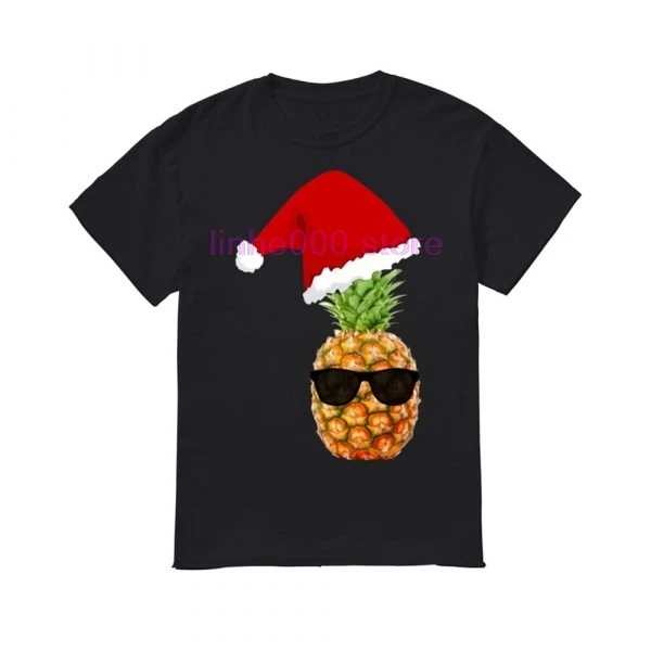 

Брендовая мужская рубашка GILDAN, Рождественская рубашка с ананасом и Сантой