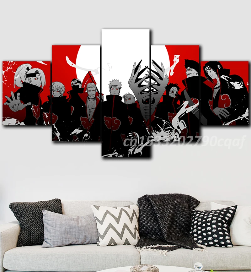 

5 шт., декоративный настенный постер Наруто, с принтом Five 5 Pieces Canvas Naruto Home Decor Uzumaki Naruto Prints Anime Painting Haruno Sakura Poster Tenten Wall Art Modular Picture