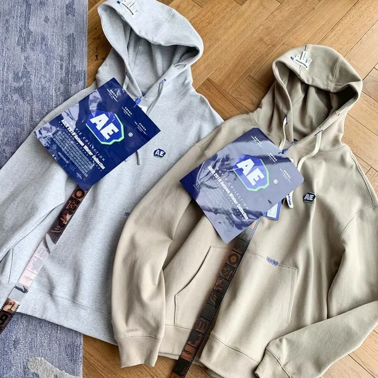 

pocket front ADER hoodies khaki gray hooded Pullover