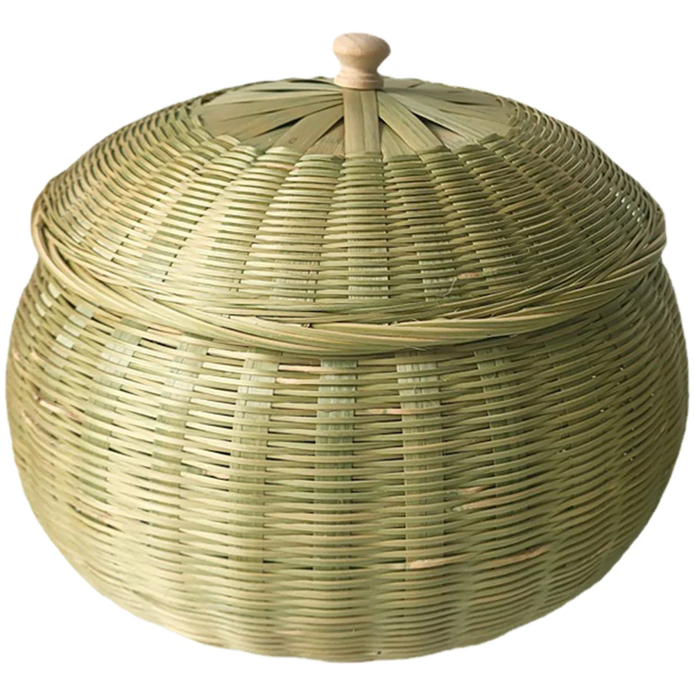 

Basket Storage Fruit Water Portable Candy Organizer Sundries Round Ricker Egg Servingbamboo Storagelidrattan Bread Hyacinth