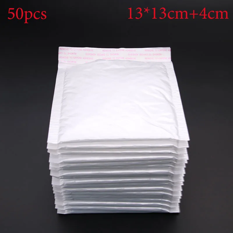 Wholesale 50pcs / Lot Manufacturer White Light Film Bubble Envelope Bags Mail Shockproof Envelope Paper 13x13cm + 3.3cm 