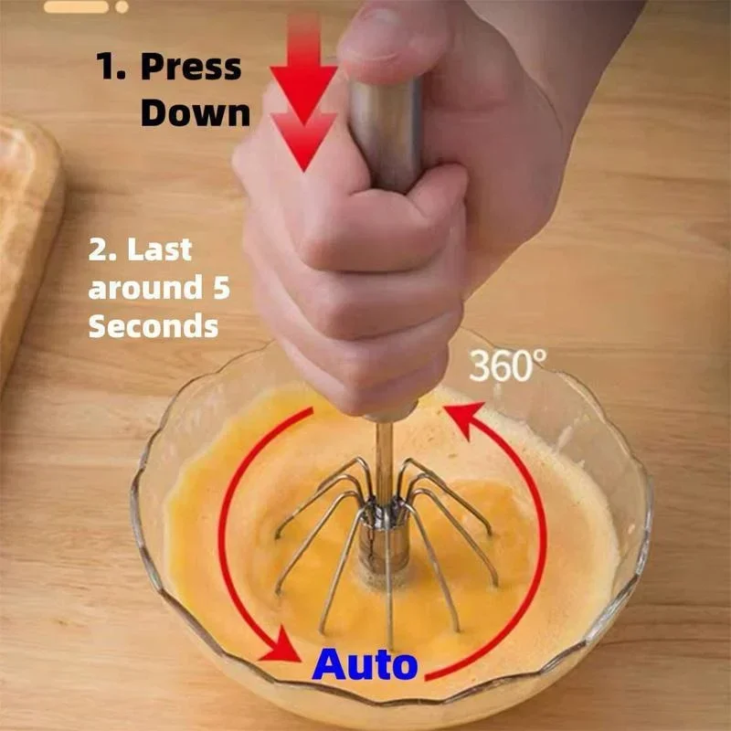 Ручной Блендер Из Нержавеющей Стали С Насадкой-венчиком Для Взбивания Яиц И