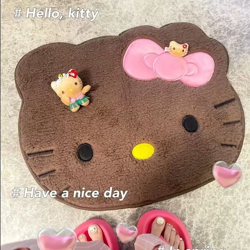 

Коврик Sanrio Kawali с Гавайскими мотивами Hellokitty, для ванной, спальни, автомобильный коврик, влагопоглощающий нескользящий мультяшный подарок на день рождения для девочек