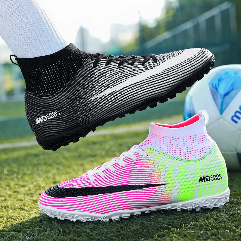 

Soccer Shoes Women's Soccer Boots Men's High Top Ankle Sports Shoes Couple Outdoor Non-slip sports TF/FG Spikes Soccer Shoes