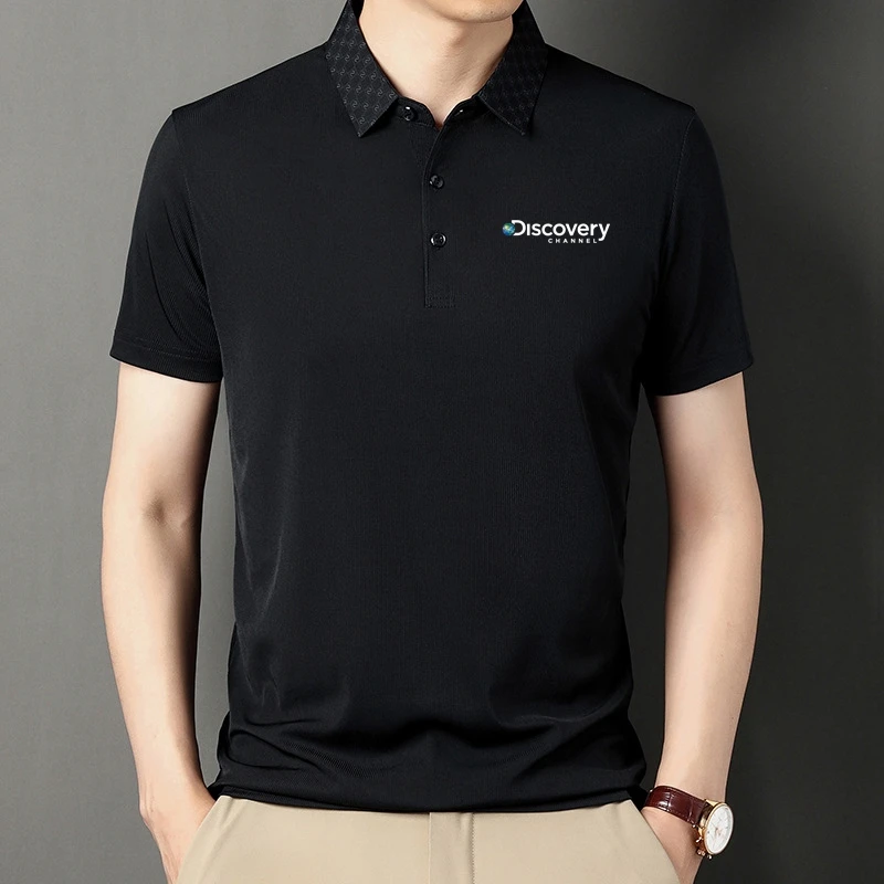 

Top Grade Brand Designer Luxury Summer Polo Shirt Discovery Channel Plain Simple Short Sleeve Casual Fashions Mens Clothes 2023