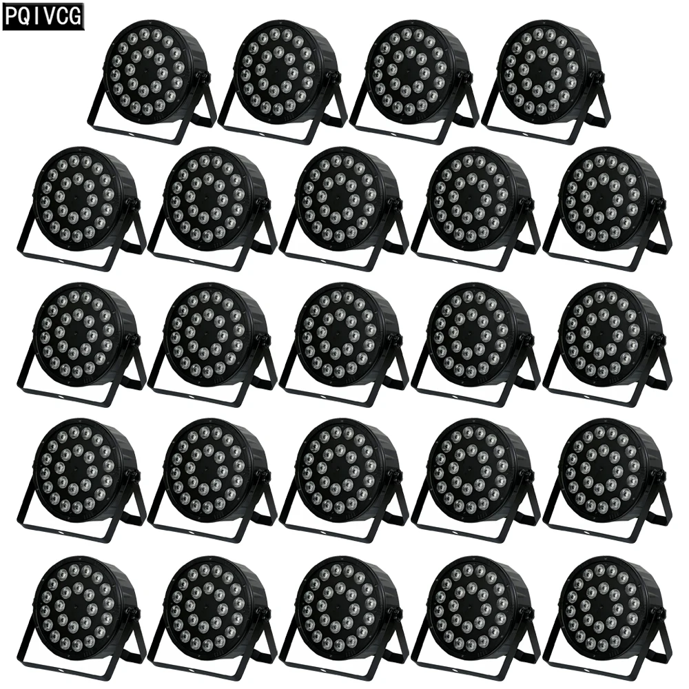 

24 pcs / lot 24x12w rgbw 4in1 led par light dmx stage light flat par light fullo color dj disco lamp