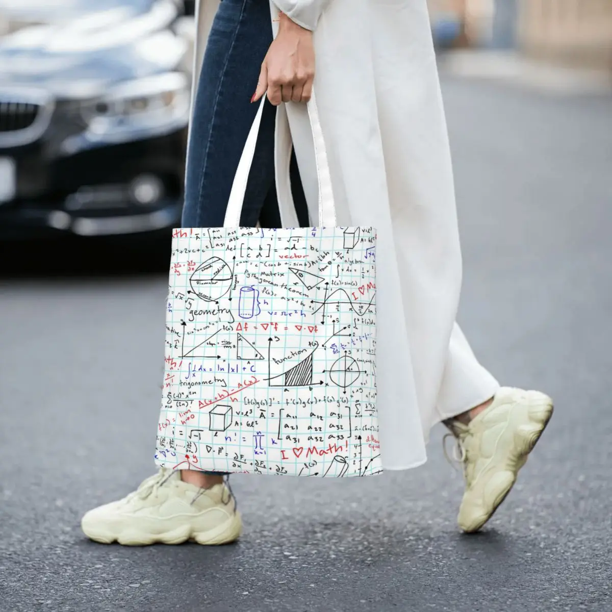 Math Homework Totes Canvas Handbag Women Canvas Shopping Bag
