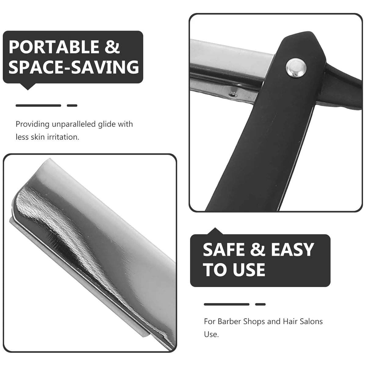Классическая бритва для парикмахерской с прямыми краями мужская ручная складная