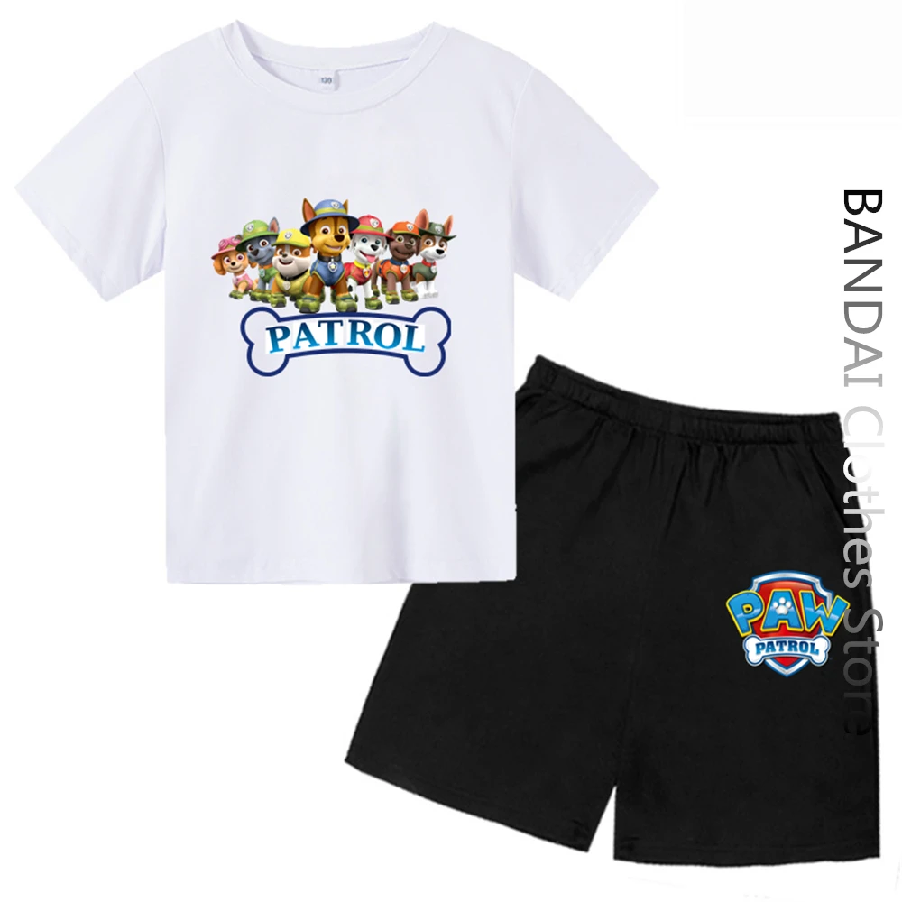 PAW Patrol Toddler Cotton T Shirt Chase Marshall Kid Pokemon Shirt Boy Girl Cute Cartoon Printed Letter Casual Men Women Tops