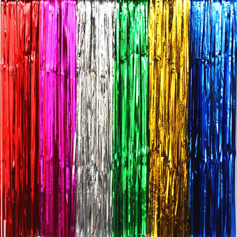 

10Pcs Wedding Backdrop Tinsel Curtain Photo Booth Foil Door Drizzle Birthday Sequin Mermaid Party Balloon Christmas Decorations