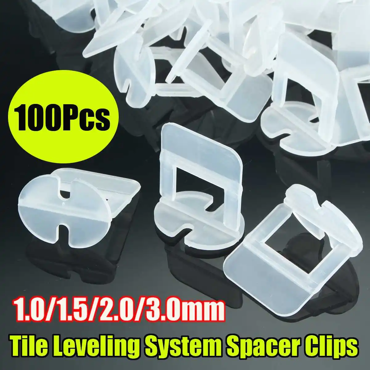 

100Pcs 1mm/1.5mm/2mm/3mm Tile Leveling System Spacer Clips Flooring Tiling Tool for Raimondi System